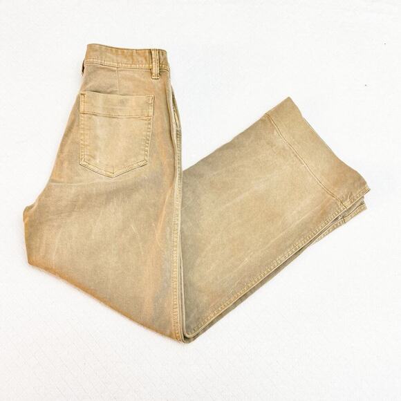 Gap High Rise Wide Leg Cropped Denim Jeans Khaki Size 0 - Picture 8 of 8